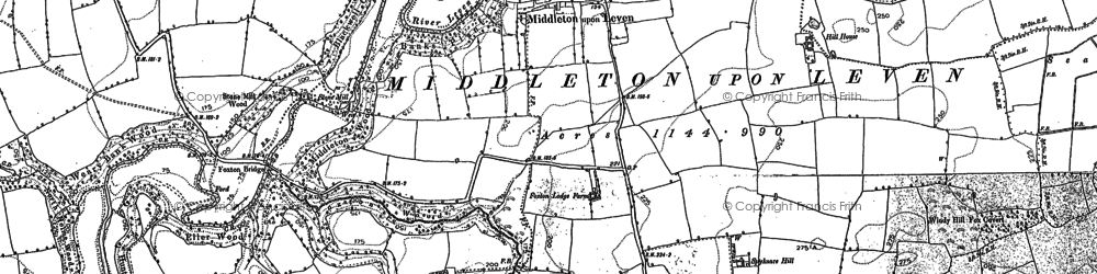 Old map of Middleton-on-Leven in 1893