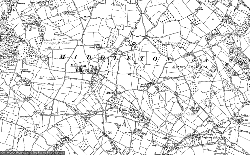 Old Map of Middleton on the Hill, 1892 - 1913 in 1892