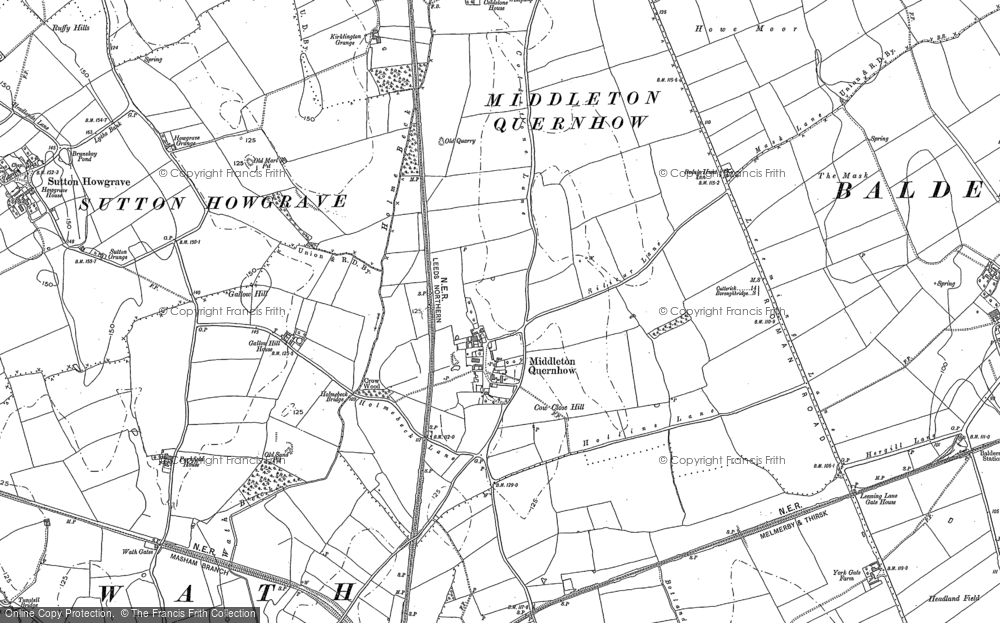Old Map of Middleton Quernhow, 1890 in 1890