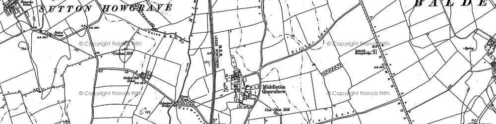 Old map of Middleton Quernhow in 1890