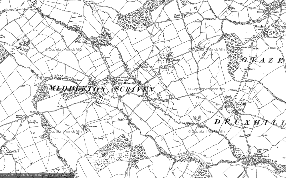 Old Map of Middleton Scriven, 1882 - 1883 in 1882