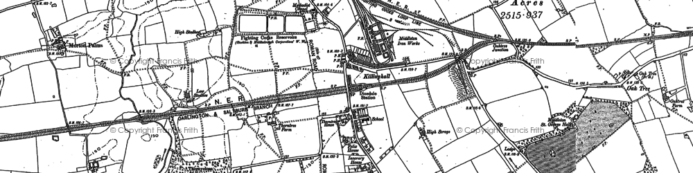 Old map of Middleton St George in 1913