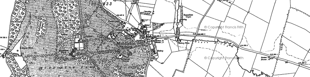 Old map of Middleton Stoney in 1898