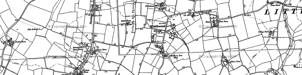 Old map of Middlewood Green in 1884