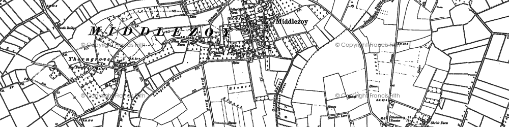 Old map of Middlezoy in 1885