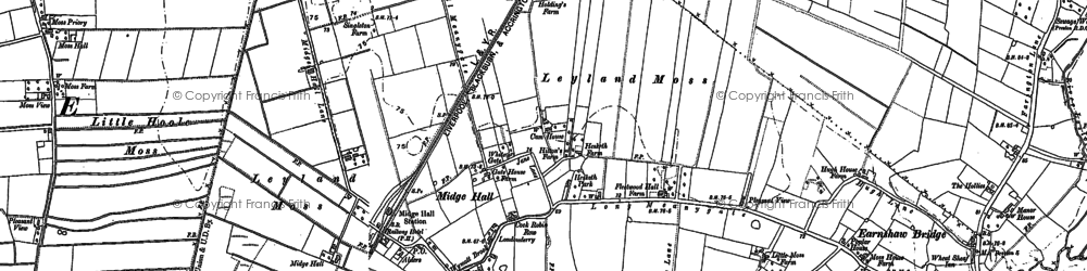Old map of Midge Hall in 1892