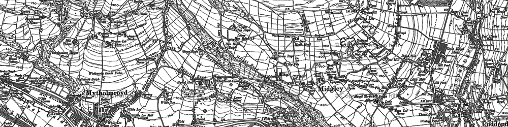 Old map of Midgley in 1892