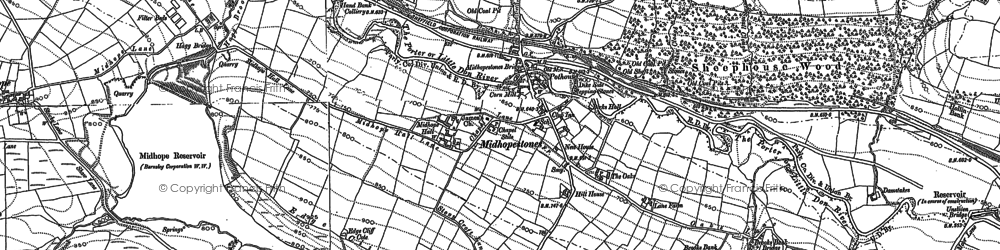 Old map of Midhopestones in 1891