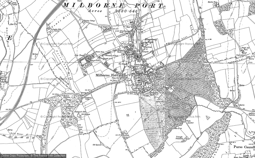 Old Map of Historic Map covering Kingsbury Regis in 1901