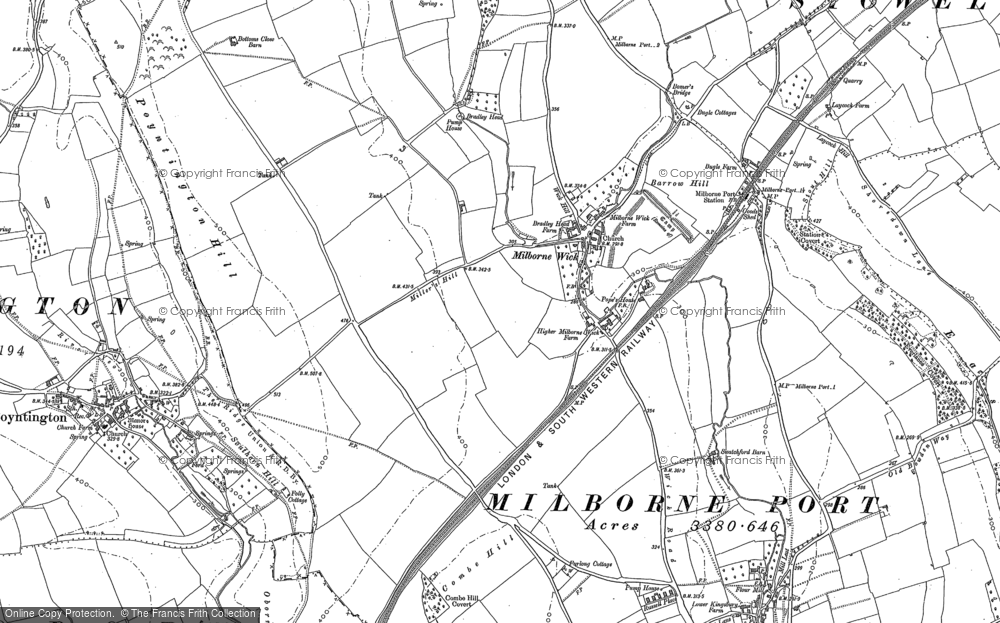 Old Map of Milborne Wick, 1901 in 1901