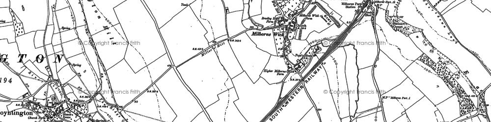 Old map of Milborne Wick in 1901