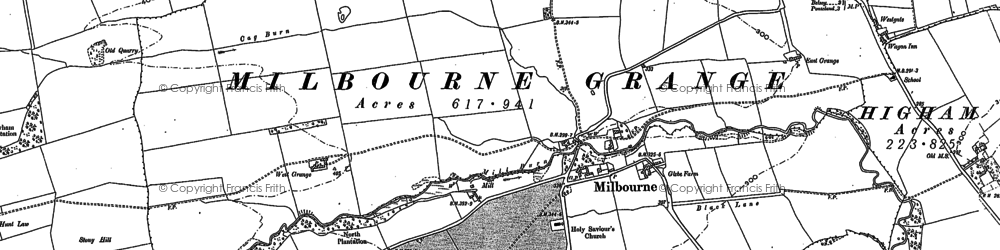 Old map of Milbourne Grange in 1895