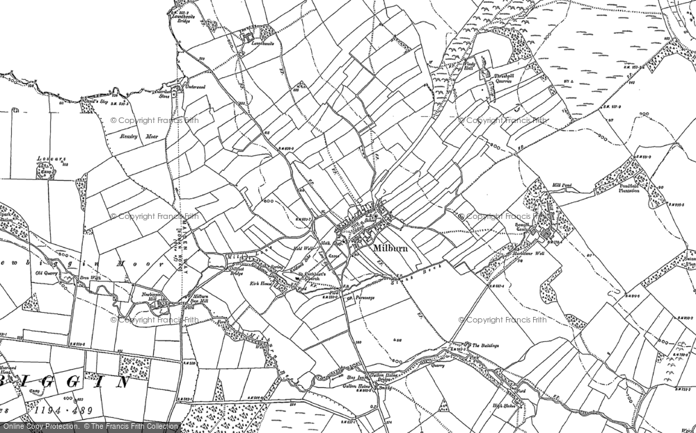 Old Map of Milburn, 1913 in 1913