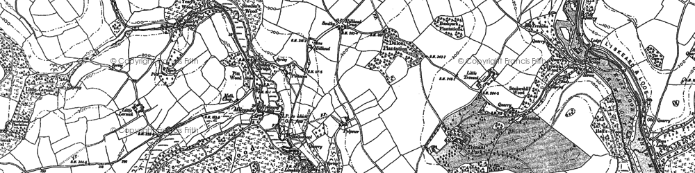 Old map of Milcombe in 1881