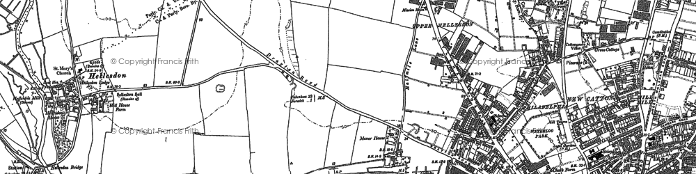 Old map of Mile Cross in 1883
