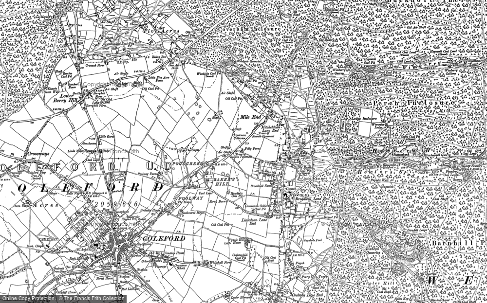 Old Map of Historic Map covering Ninewells in 1878
