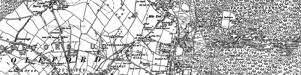 Old map of Ninewells in 1878