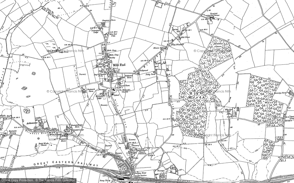 Old Map of Mile End, 1896 in 1896