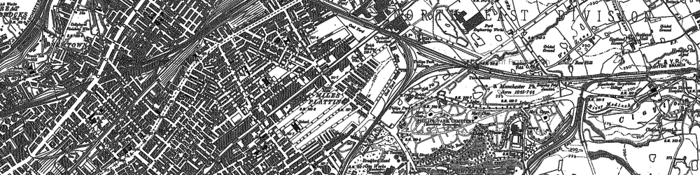 Old map of Bradford in 1891
