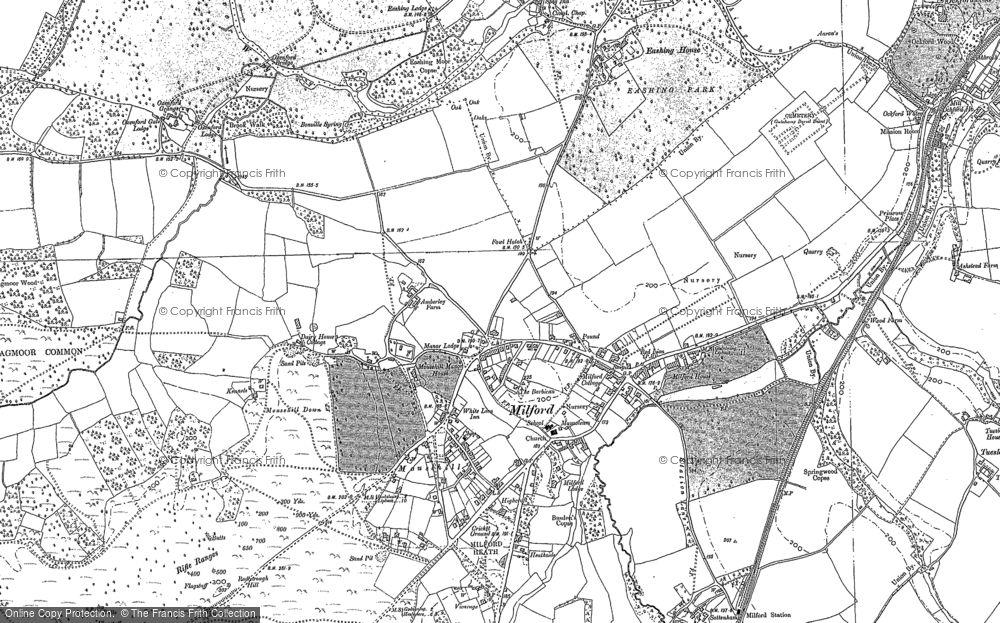 Old Map of Historic Map covering Mousehill in 1870