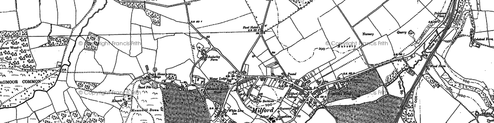 Old map of Ockford Ridge in 1870
