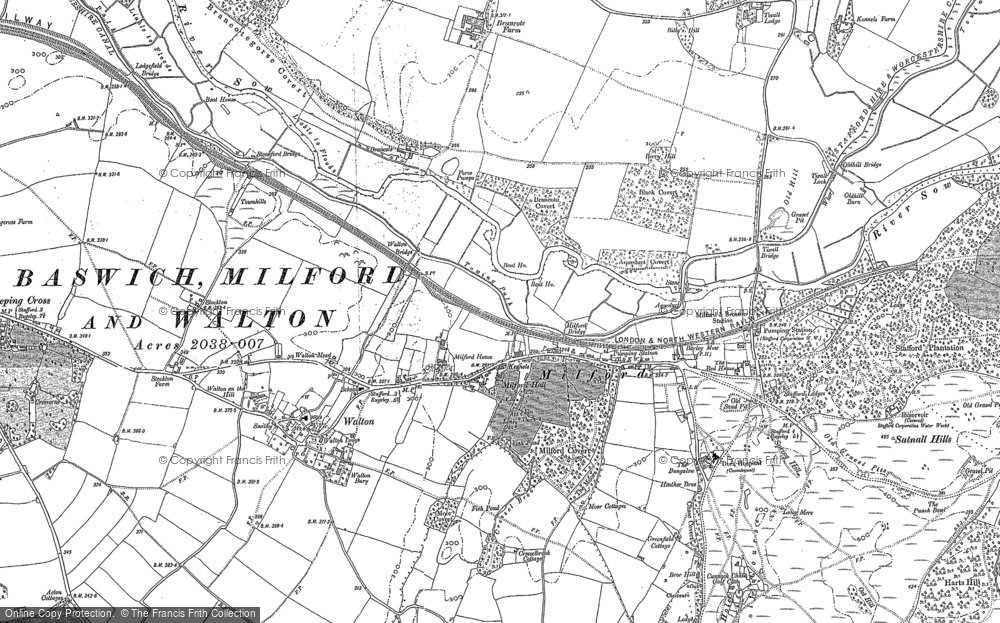 Old Map of Historic Map covering Brocton Lodge in 1880
