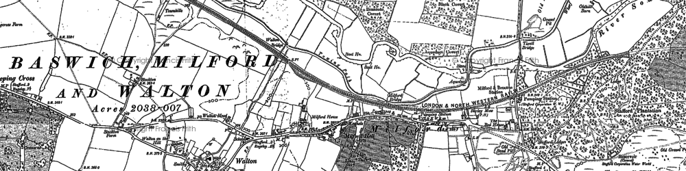 Old map of Milford in 1880