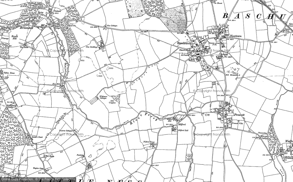 Old Map of Historic Map covering Broadlands, The in 1881