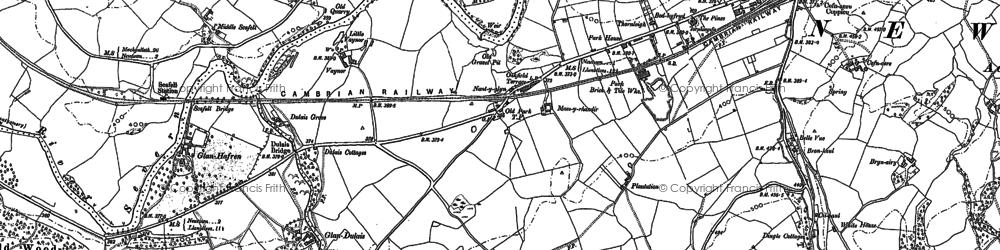 Old map of Trehafren in 1884