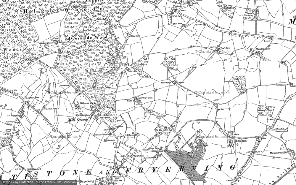 Old Map of Historic Map covering Beggar Hill in 1895