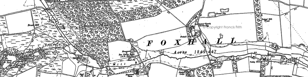 Old map of Brookhill Wood in 1880