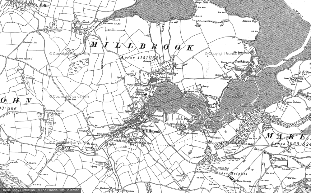 Old Map of Historic Map covering Insworke in 1905