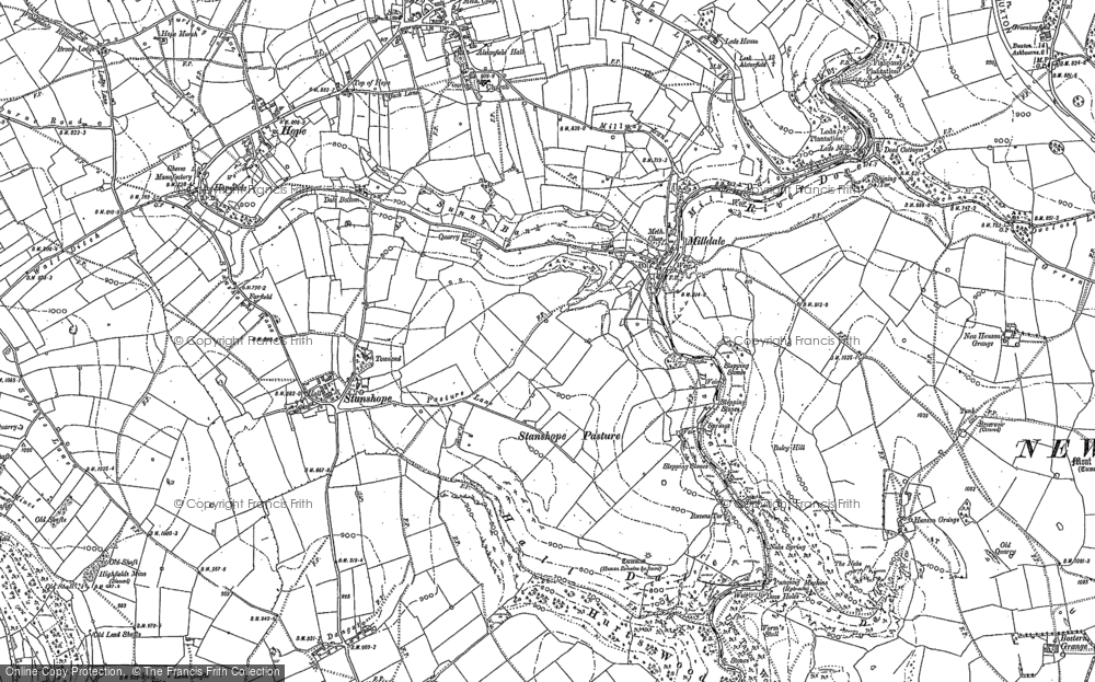 Old Map of Historic Map covering Baley Hill in 1879