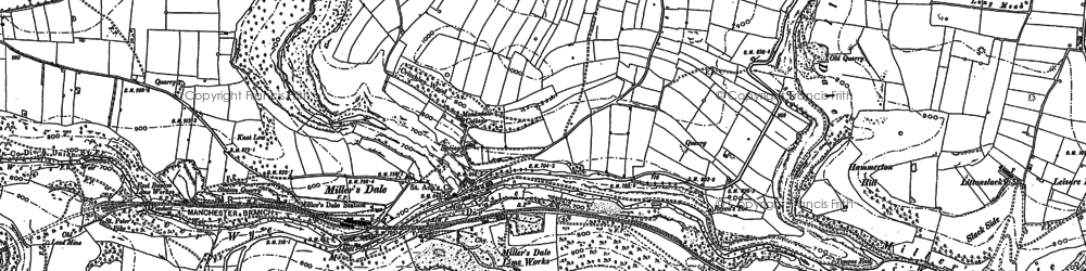 Old map of Miller's Dale in 1879