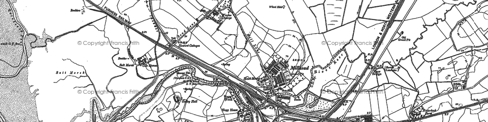 Old map of Millhead in 1910