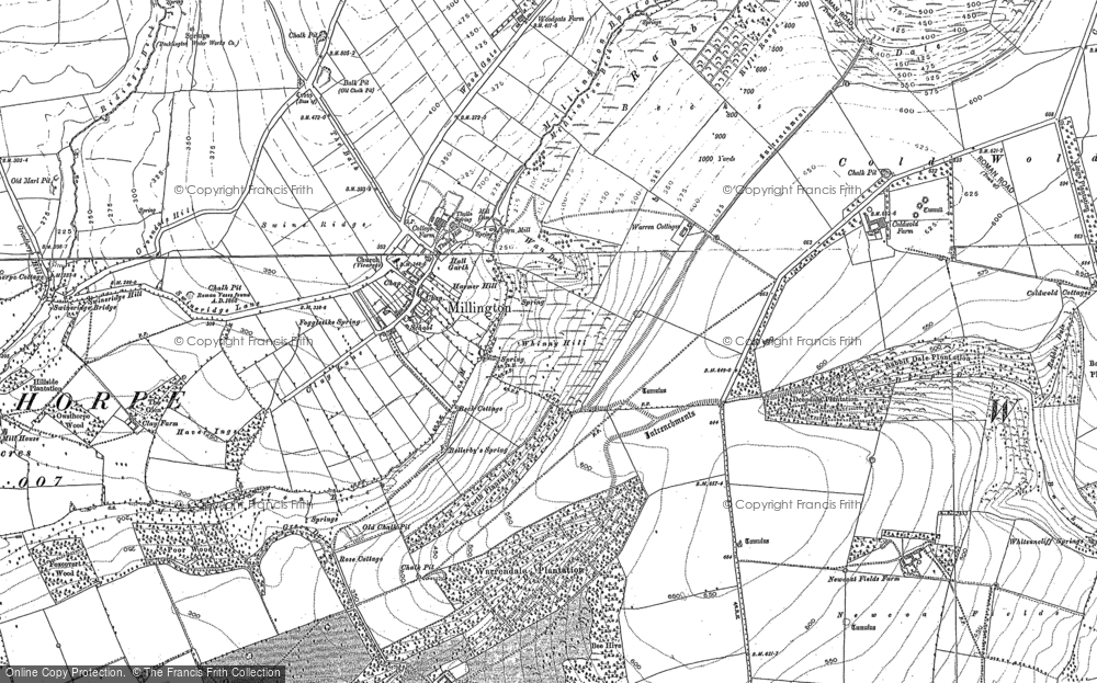 Old Map of Historic Map covering Whitekeld Dale in 1890