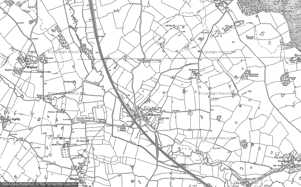 Old Map of Millmeece, 1879 in 1879