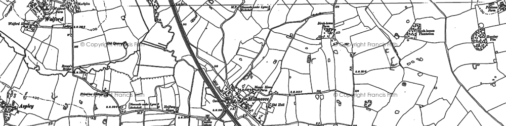 Old map of Millmeece in 1879