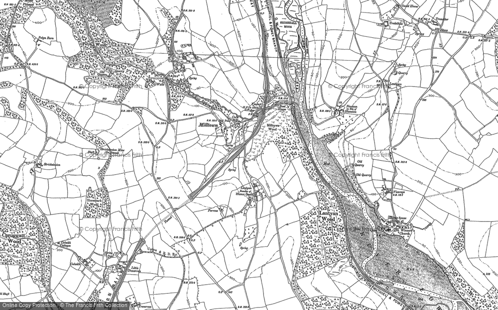 Old Map of Milltown, 1881 in 1881