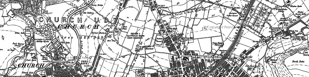 Old map of Milnshaw in 1891