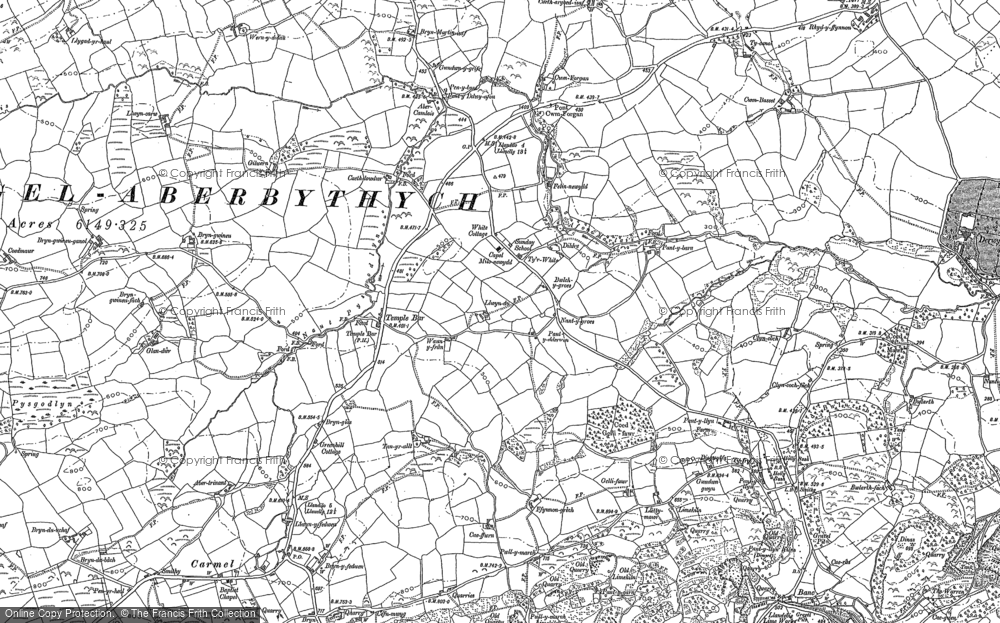 Old Map of Historic Map covering Bryngwynne Uchaf in 1877