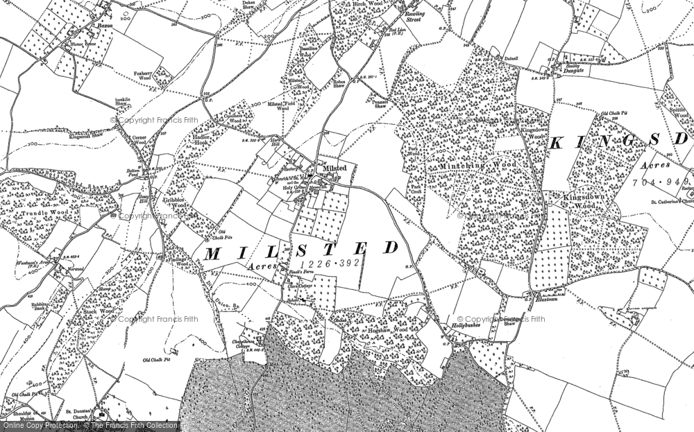 Old Map of Historic Map covering Bluetown in 1896