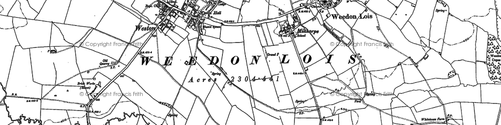 Old map of Milthorpe in 1883