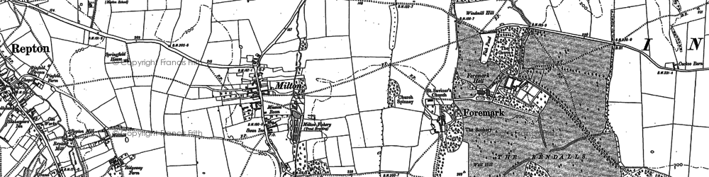 Old map of Milton in 1881
