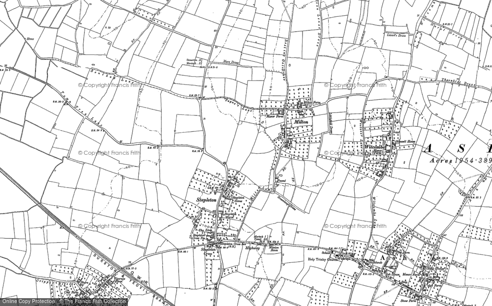 Old Map of Milton, 1885 - 1886 in 1885