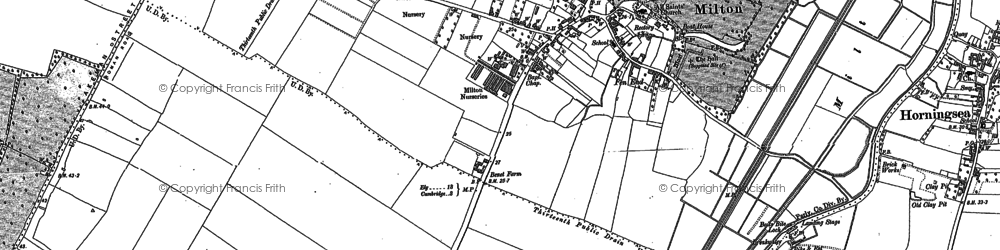 Old map of Baits Bite Lock in 1886