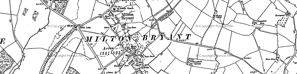 Old map of Woburn Abbey in 1882