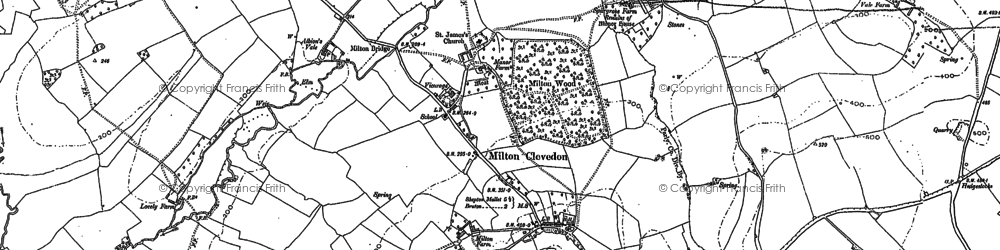 Old map of Milton Clevedon in 1884