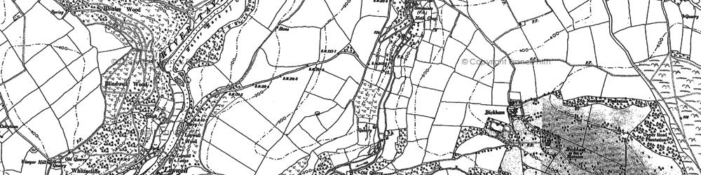 Old map of Milton Combe in 1883
