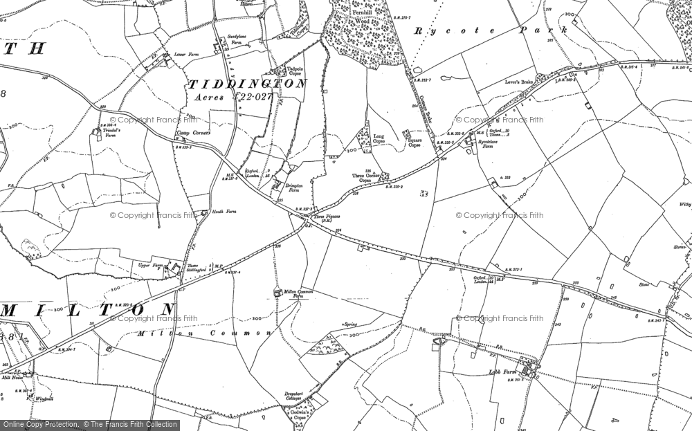 Old Map of Historic Map covering Camp Corner in 1897